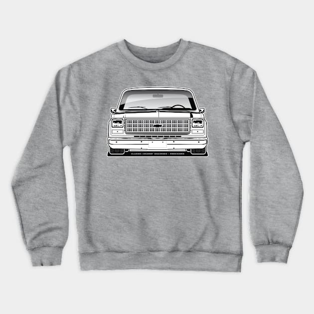 1980 Squarebody Chevrolet C10 Blazer Suburban BW Crewneck Sweatshirt by RBDesigns